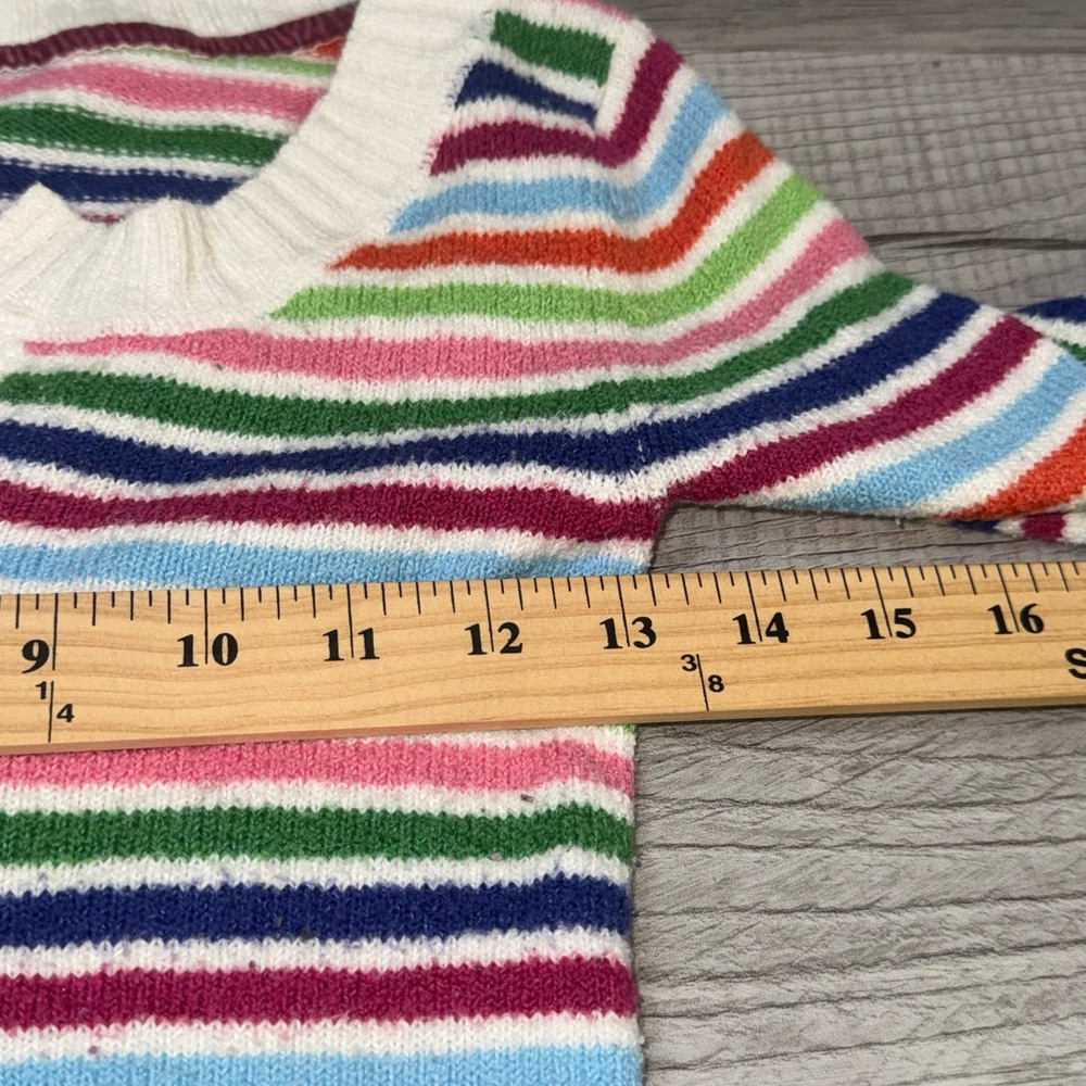 Aeropostale Rainbow Striped Knit Sweater XS‎ Long Sleeve Notched V Neck Y2K - Picture 6 of 11